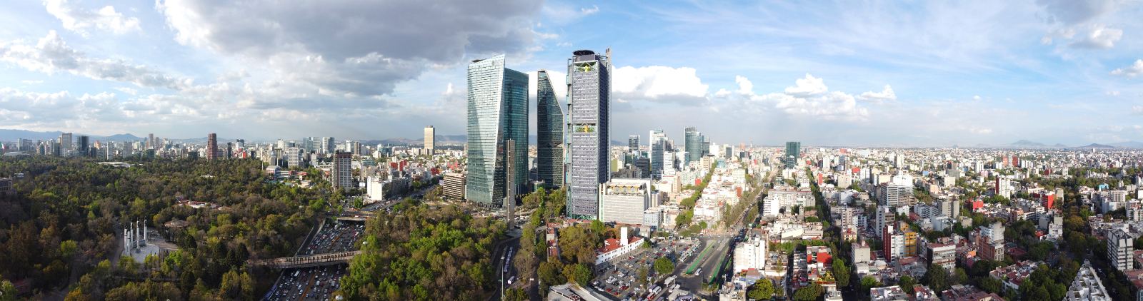 Vista aérea de Paseo de la Reforma, Ciudad de México